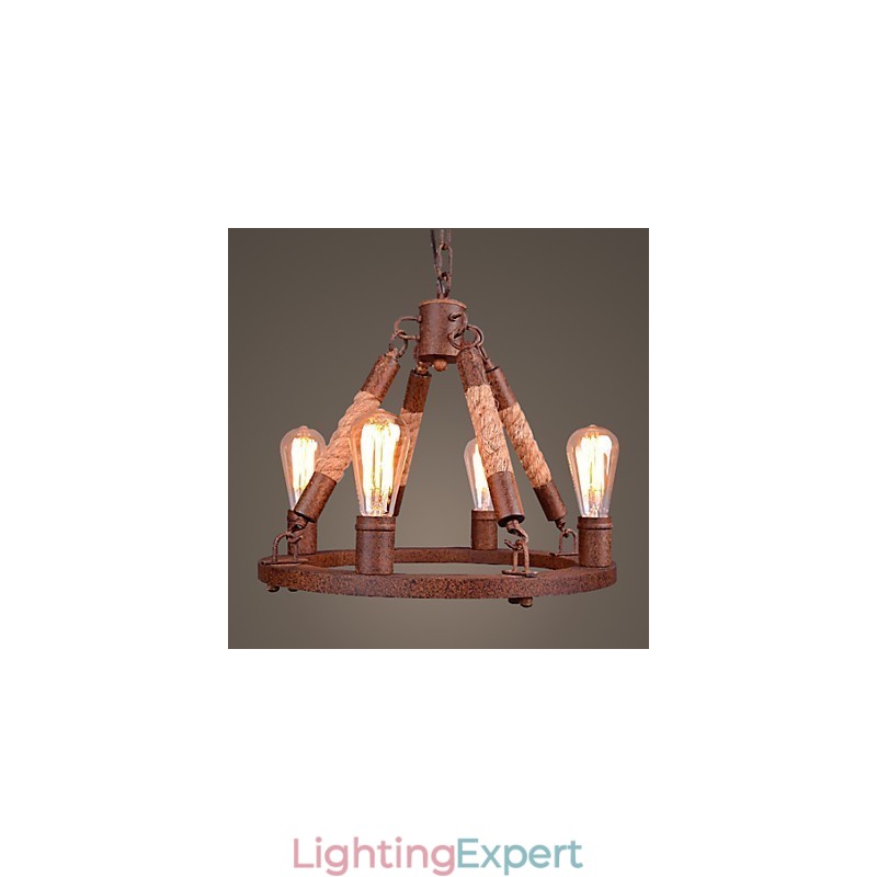 Vintage Rope Pendant Light Loft Creative Industrial Lamp American Style Decoration
