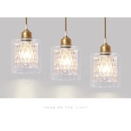 Pure Brass Rustic Lodge Nordic Style Pendant Light with Glass Shade