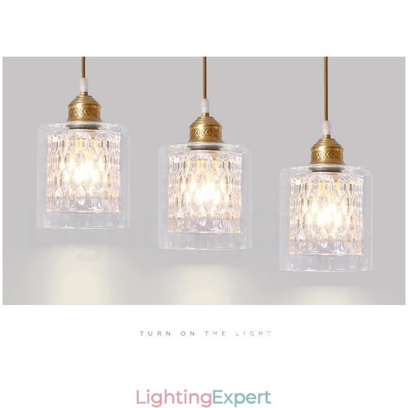 Pure Brass Rustic Lodge Nordic Style Pendant Light with Glass Shade