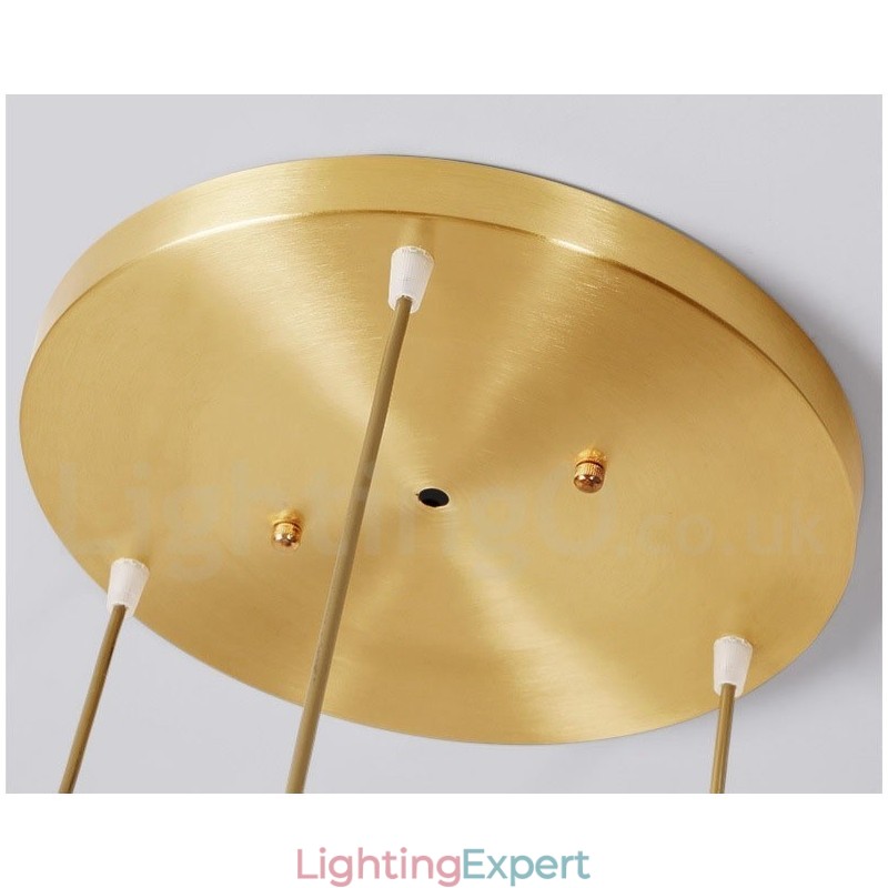 Pure Brass Rustic Lodge Nordic Style Pendant Light with Glass Shade