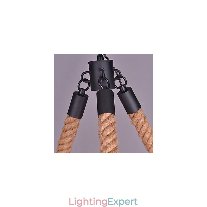 Vintage Rope Pendant Light Loft Creative Industrial Lamp American Style Decoration