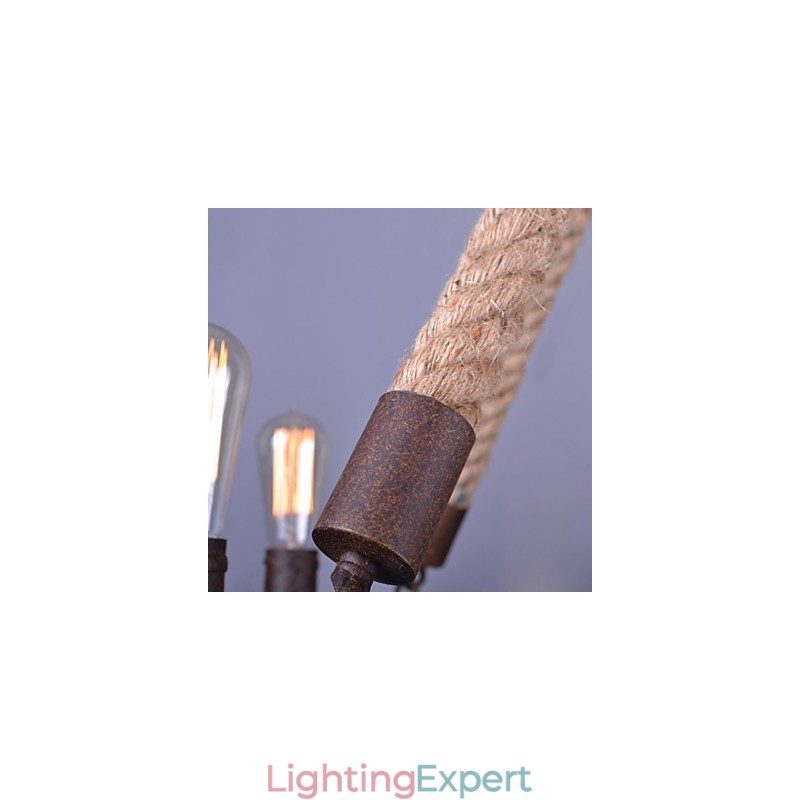 Vintage Rope Pendant Light Loft Creative Industrial Lamp American Style Decoration