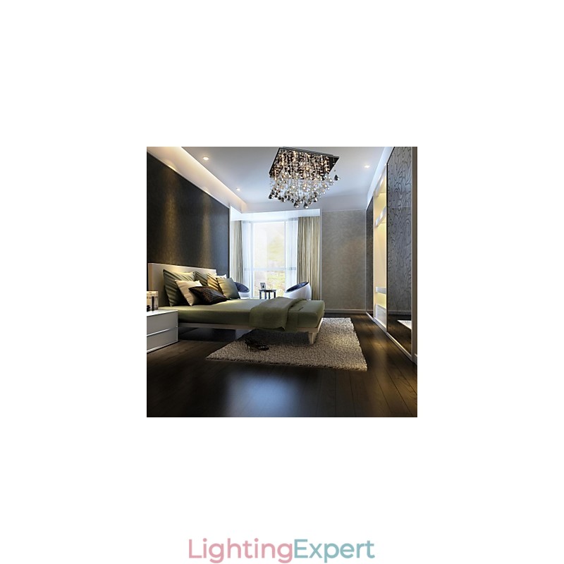 Traditional Classic Crystal Chrome Metal Chandelier