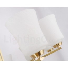 Retro Vintage Brass Pendant Chandelier with Glass Shades
