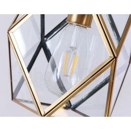 Pure Brass Rustic Lodge Nordic Style Pendant Light with Glass Shade