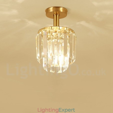 Pure Brass Rustic Lodge Nordic Style Flush Mount Crystal Ceiling Lights Pure Brass Rustic Lodge Nordic Style Flush Mount Crystal Ceiling Lights