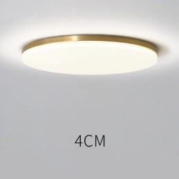Brass Ultra Thin Round Dimmable Modern Contemporary Nordic Style Flush Mount Ceiling Lights with Acrylic Shade Also Can Be Used As Wall Light