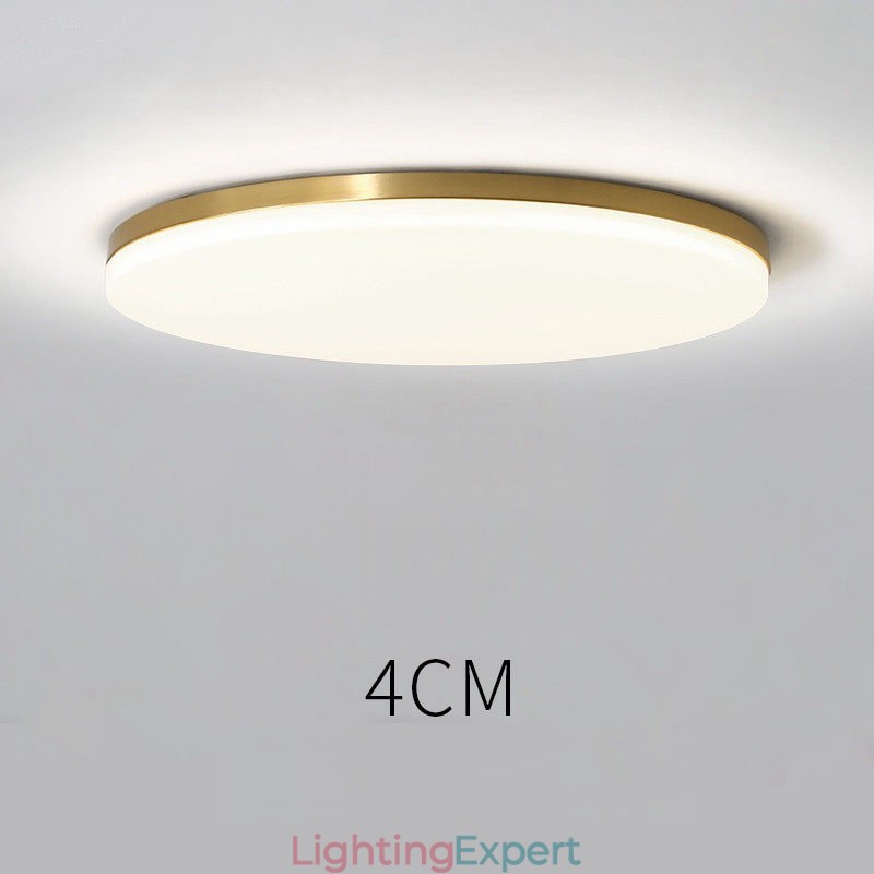 Brass Ultra Thin Round Dimmable Modern Contemporary Nordic Style Flush Mount Ceiling Lights with Acrylic Shade Also Can Be Used As Wall Light