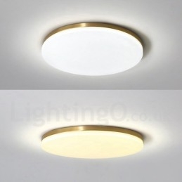 Brass Ultra Thin Round Dimmable Modern Contemporary Nordic Style Flush Mount Ceiling Lights with Acrylic Shade Also Can Be Used As Wall Light