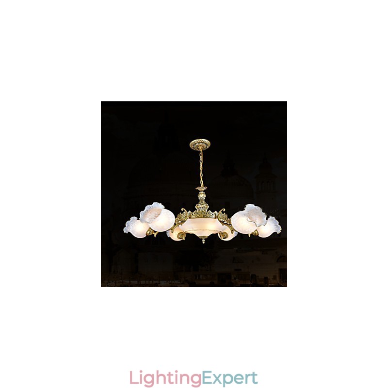 Traditional Classic Vintage Retro Bronze Metal Chandelier