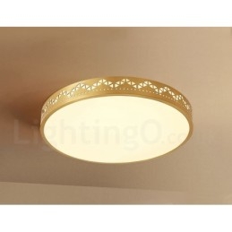 Round Pure Brass Modern Contemporary Nordic Style Flush Mount Ceiling Light with Acrylic Shade