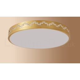 Round Pure Brass Modern Contemporary Nordic Style Flush Mount Ceiling Light with Acrylic Shade
