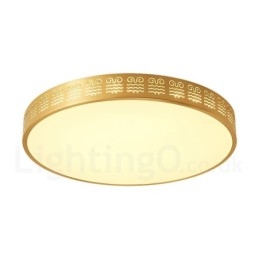 Round Pure Brass Modern Contemporary Nordic Style Flush Mount Ceiling Light with Acrylic Shade