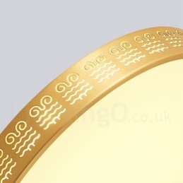 Round Pure Brass Modern Contemporary Nordic Style Flush Mount Ceiling Light with Acrylic Shade