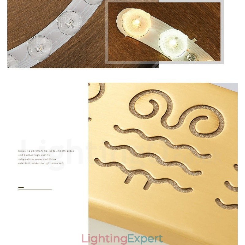 Round Pure Brass Modern Contemporary Nordic Style Flush Mount Ceiling Light with Acrylic Shade