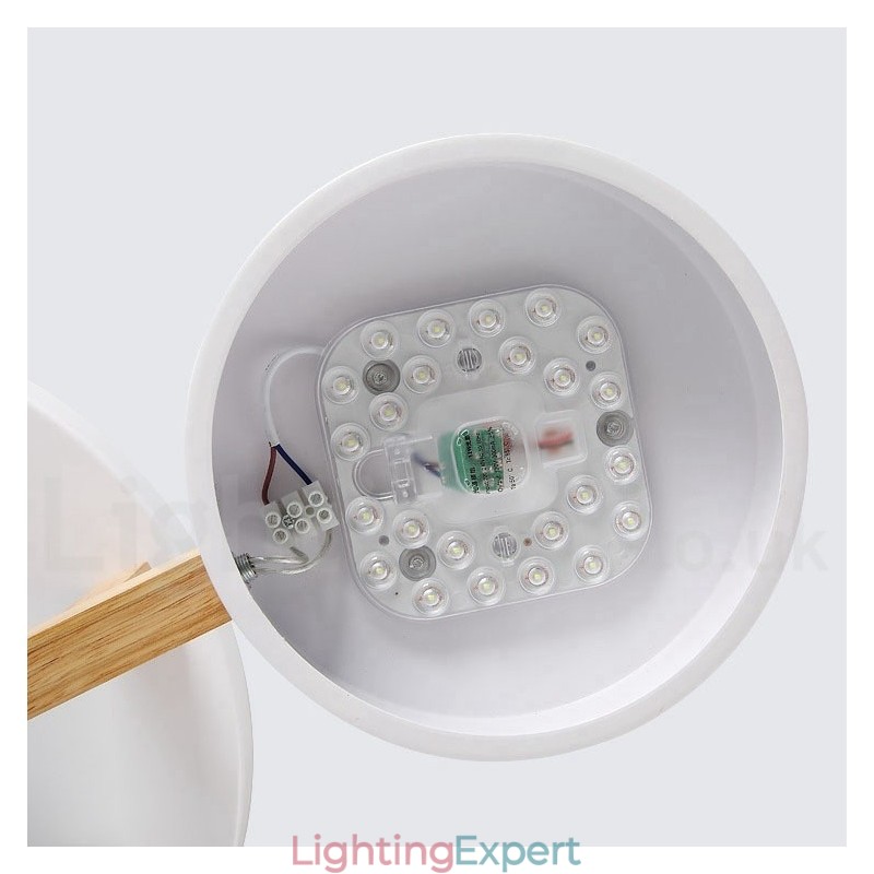 Wood Chandelier Modern Contemporary Nordic Style Flush Mount Ceiling Light with Acrylic Shade