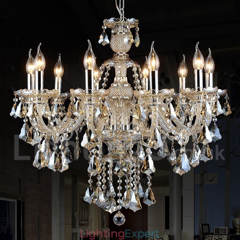 Retro Cognac Color K9 Crystal Modern Chandelier