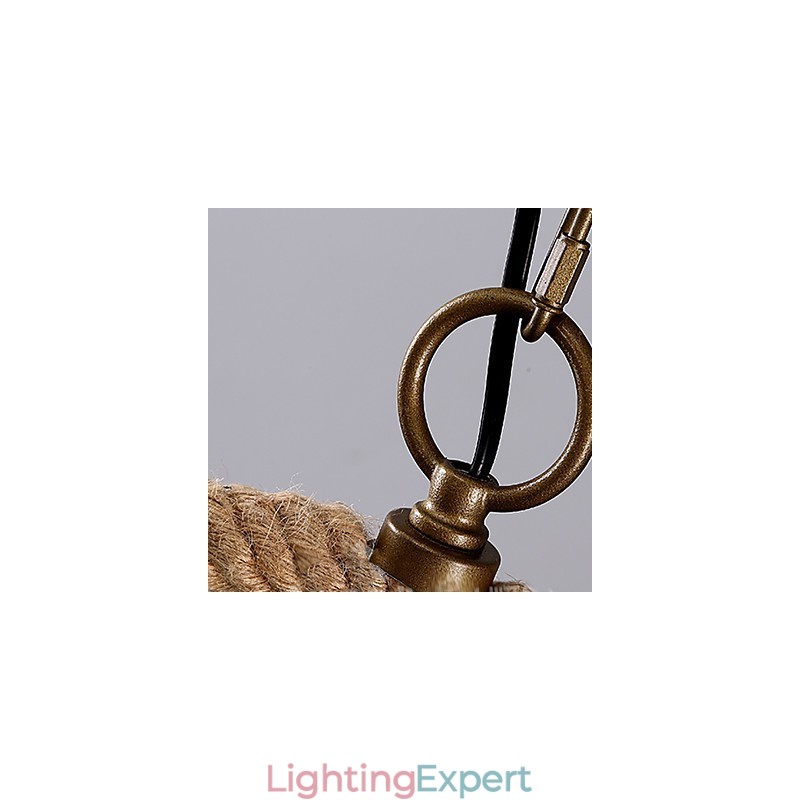 Retro 1 Lamp Hemp Rope Chandelier Retro Country Style