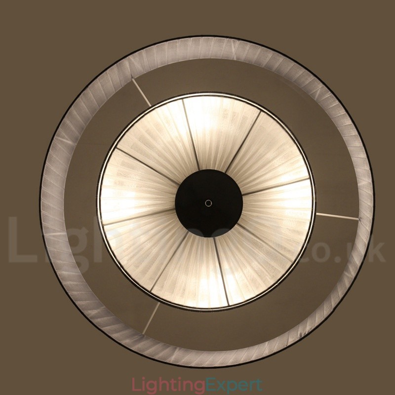 Drum 4 Light Pendant Modern Light with Fabric Shade