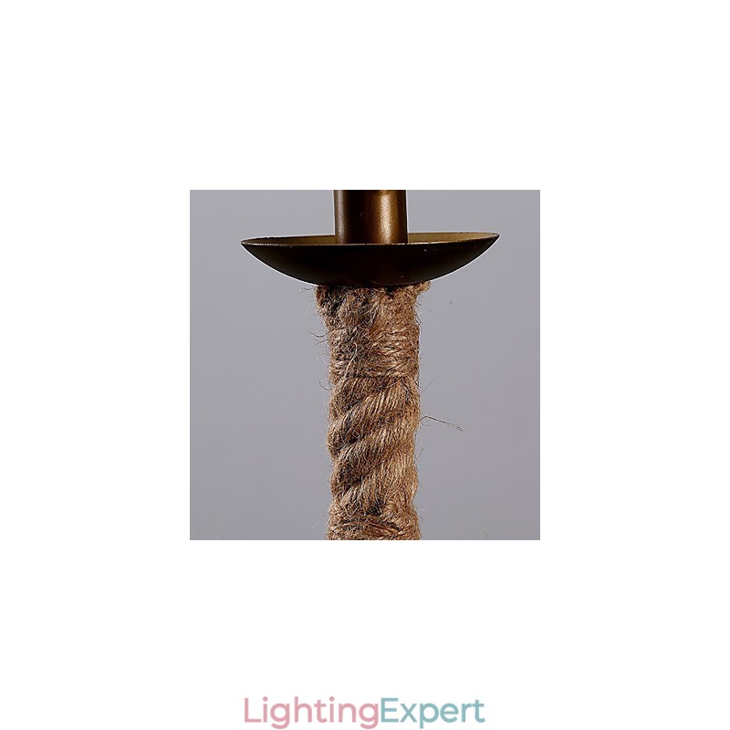 Retro 1 Lamp Hemp Rope Chandelier Retro Country Style