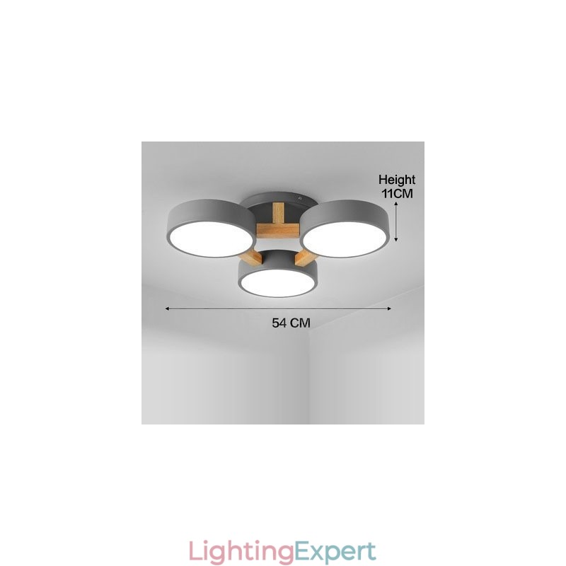 Wood Chandelier Modern Contemporary Nordic Style Flush Mount Ceiling Light with Acrylic Shade