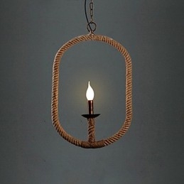 Retro 1 Lamp Hemp Rope Chandelier Retro Country Style