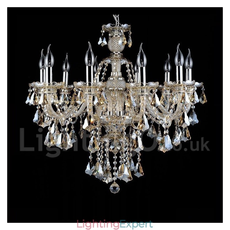 Retro Cognac Color K9 Crystal Modern Chandelier