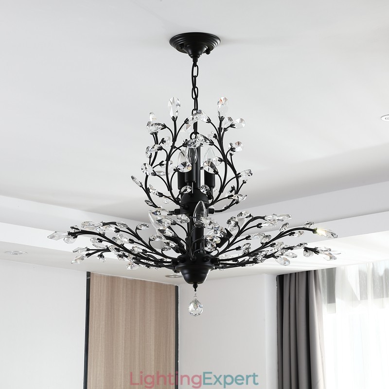 Crystal Iron Painting Chandelier with Crystal Modern Lighting Lamp