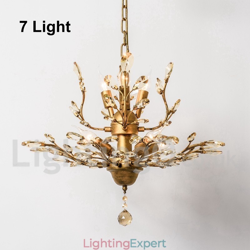 Crystal Iron Painting Chandelier with Crystal Modern Lighting Lamp