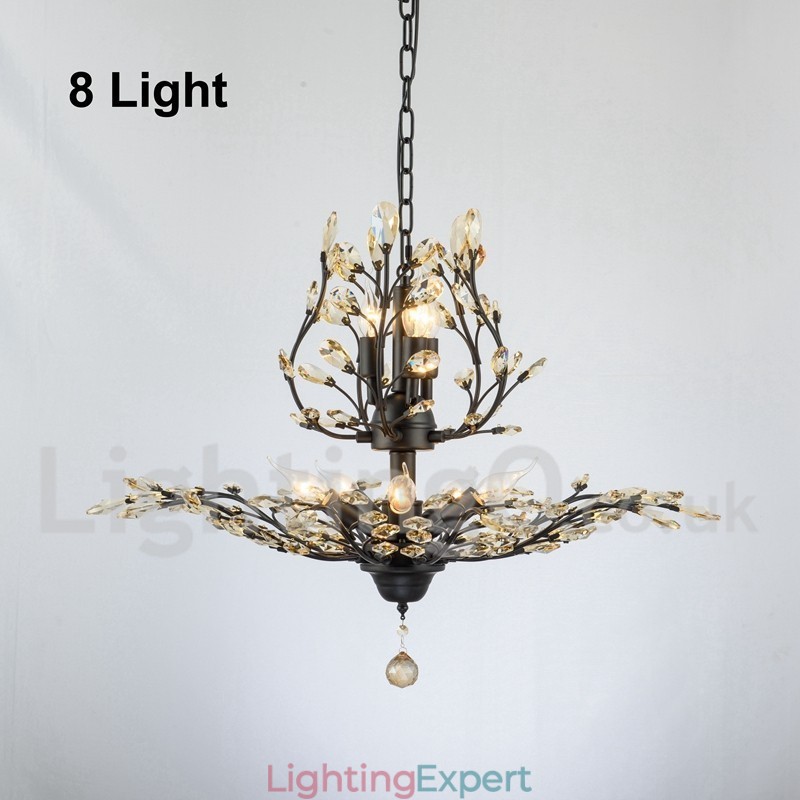 Crystal Iron Painting Chandelier with Crystal Modern Lighting Lamp