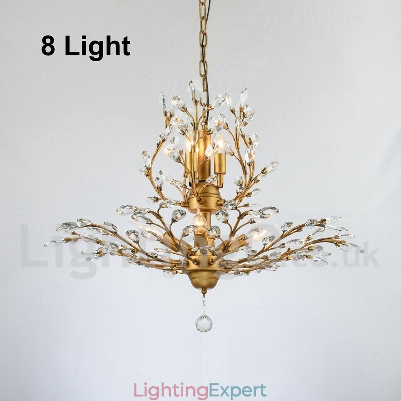 Crystal Iron Painting Chandelier with Crystal Modern Lighting Lamp