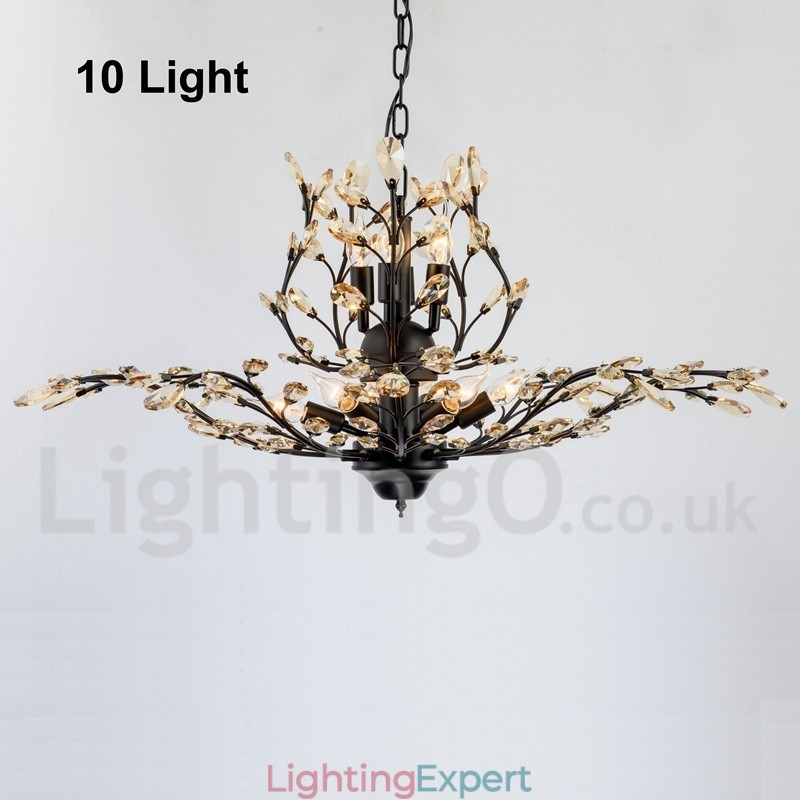 Crystal Iron Painting Chandelier with Crystal Modern Lighting Lamp