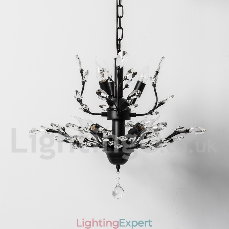 Crystal Iron Painting Chandelier with Crystal Modern Lighting Lamp