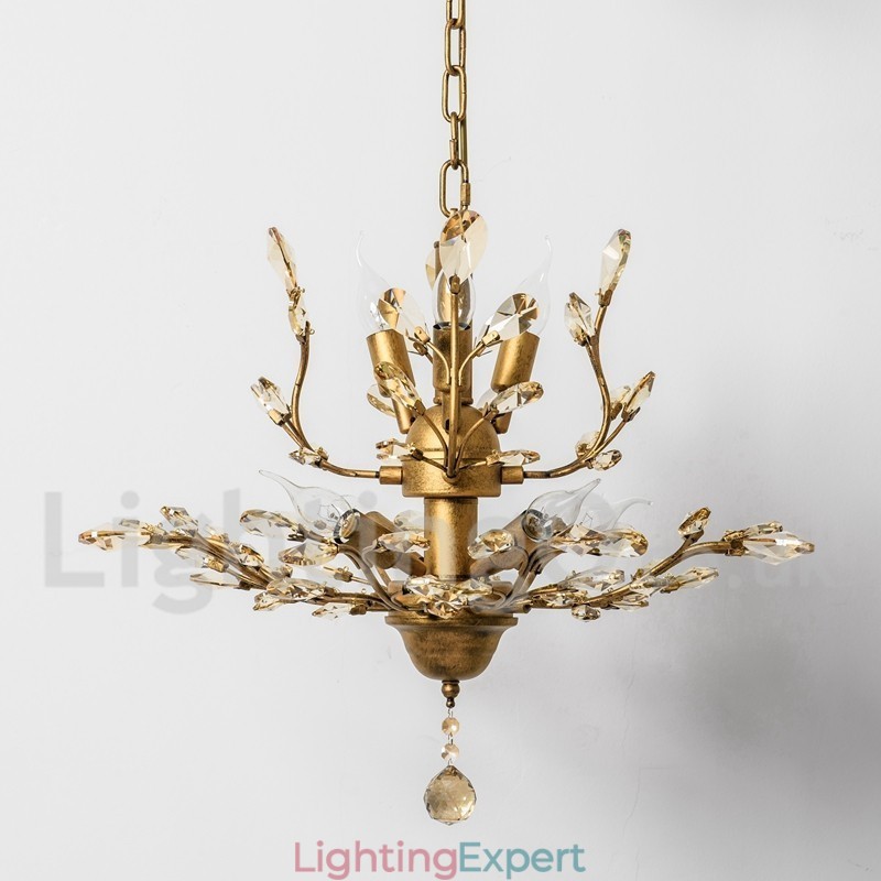 Crystal Iron Painting Chandelier with Crystal Modern Lighting Lamp