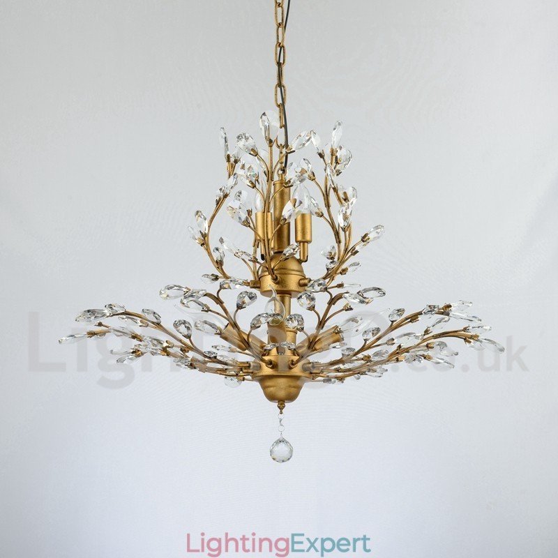 Crystal Iron Painting Chandelier with Crystal Modern Lighting Lamp