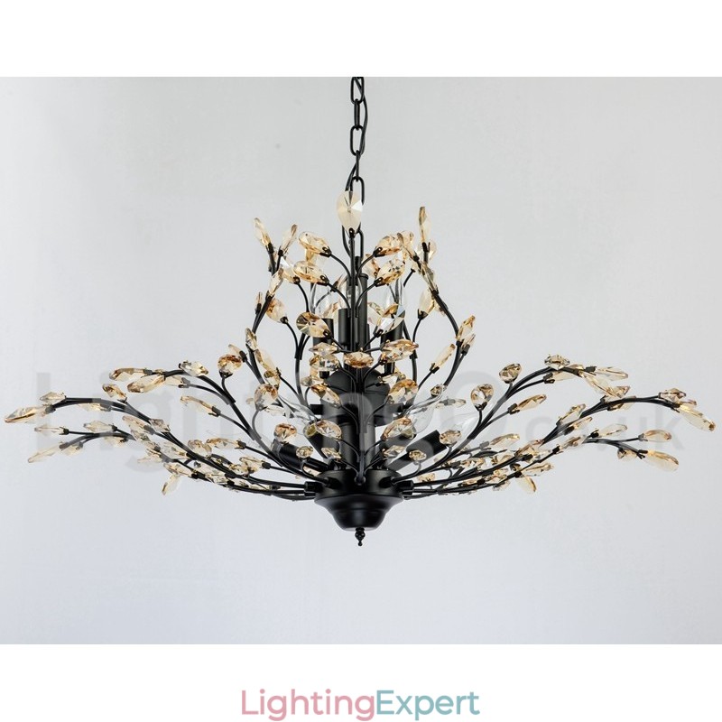 Crystal Iron Painting Chandelier with Crystal Modern Lighting Lamp