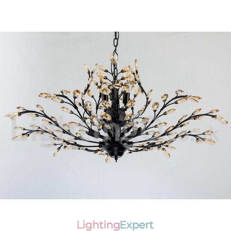 Crystal Iron Painting Chandelier with Crystal Modern Lighting Lamp