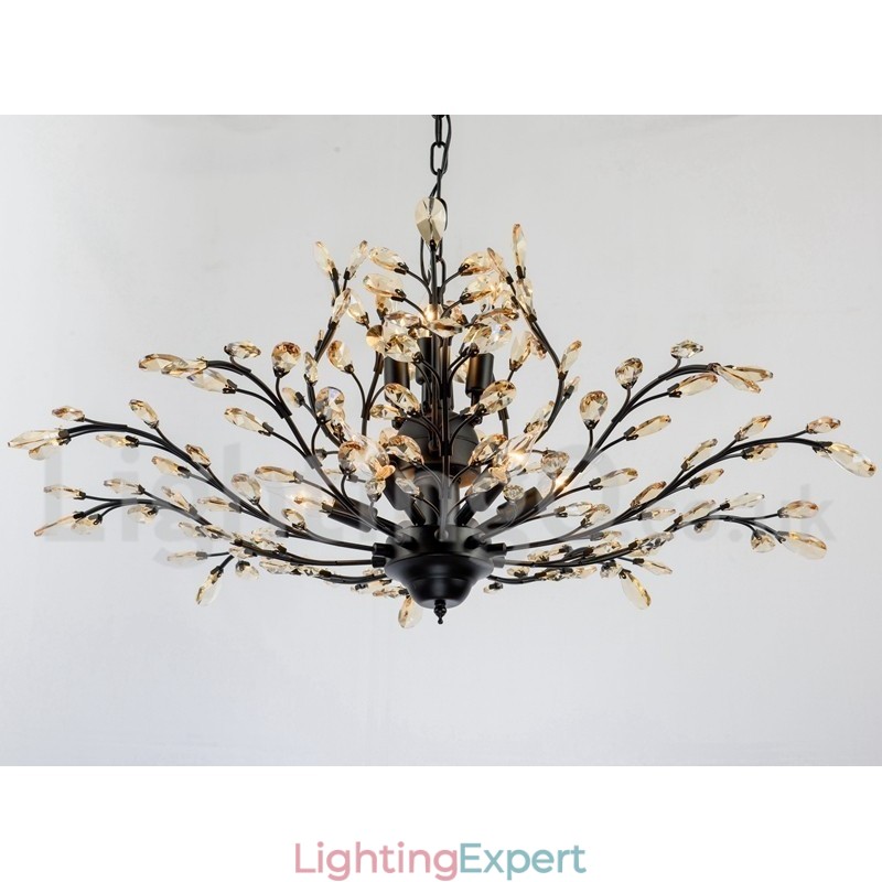 Crystal Iron Painting Chandelier with Crystal Modern Lighting Lamp