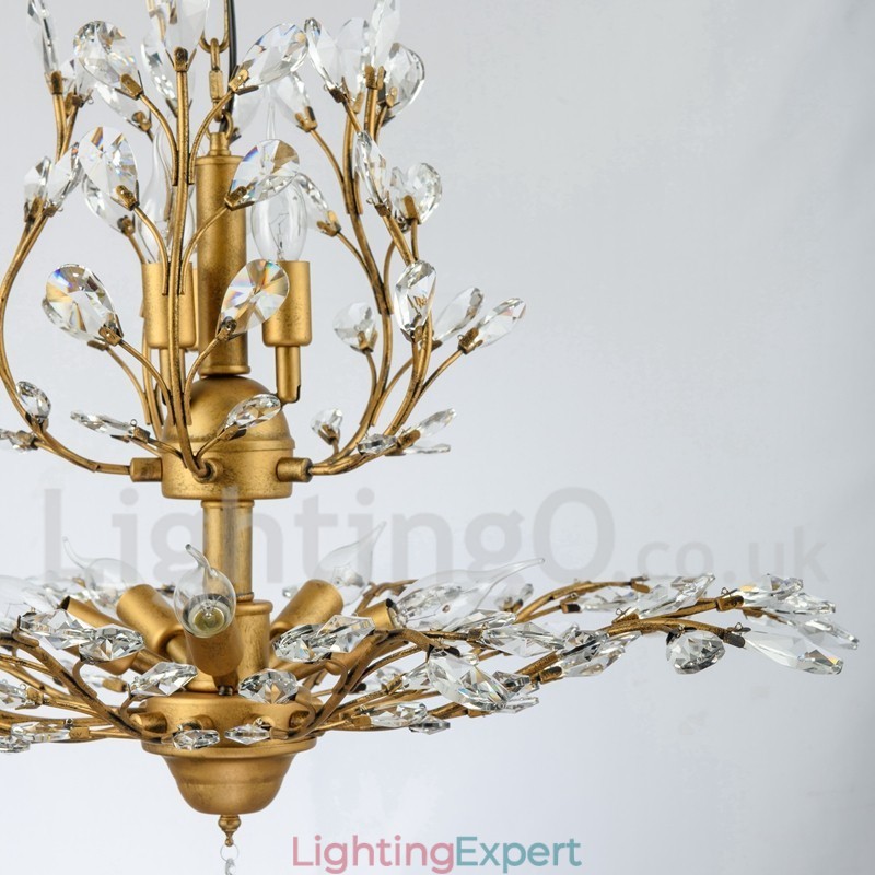 Crystal Iron Painting Chandelier with Crystal Modern Lighting Lamp