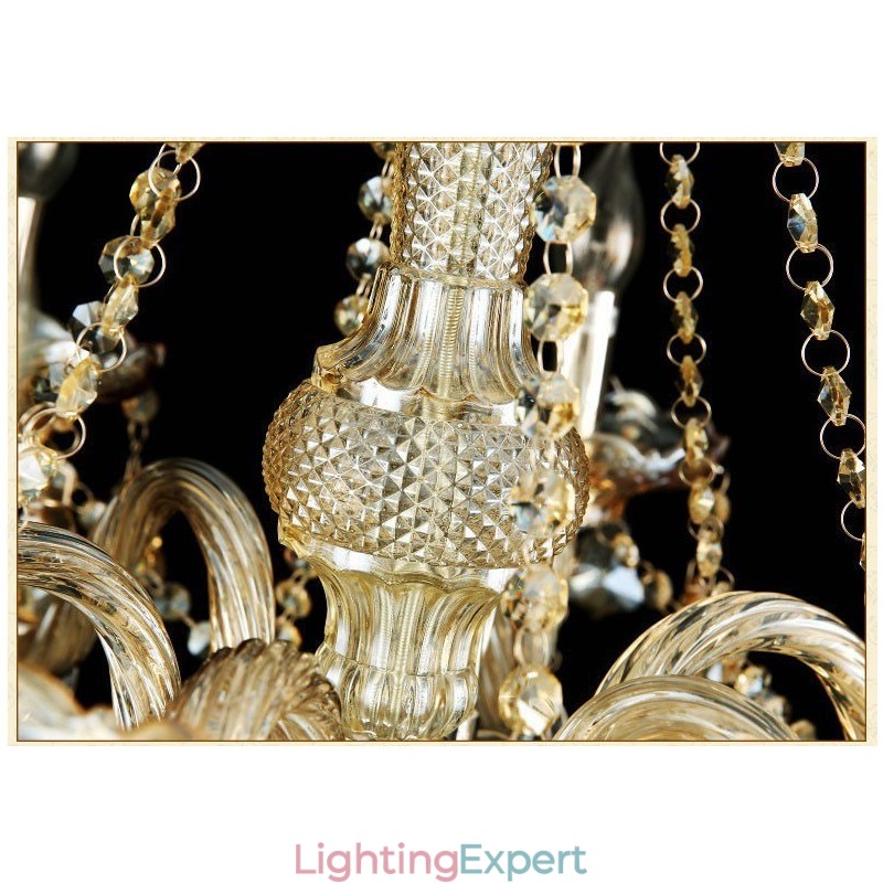 Extra Large 3 Tiers Retro Cognac Color K9 Crystal Modern Luxurious Chandelier