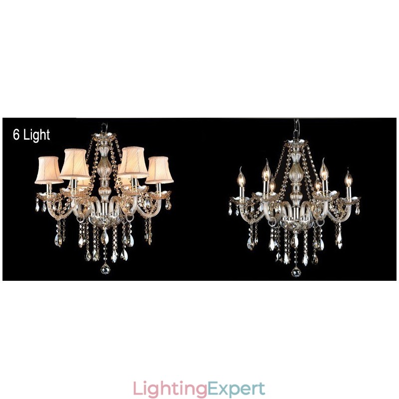 Cognac Colour Candle Large K9 Crystal Chandelier with Shades
