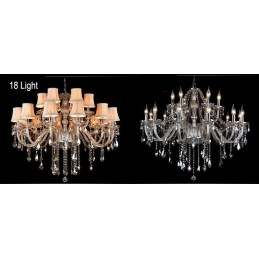 Cognac Colour Candle Large K9 Crystal Chandelier with Shades