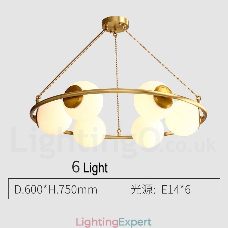 Pure Brass Bean Style Rustic Lodge Round Chandelier with White Shades