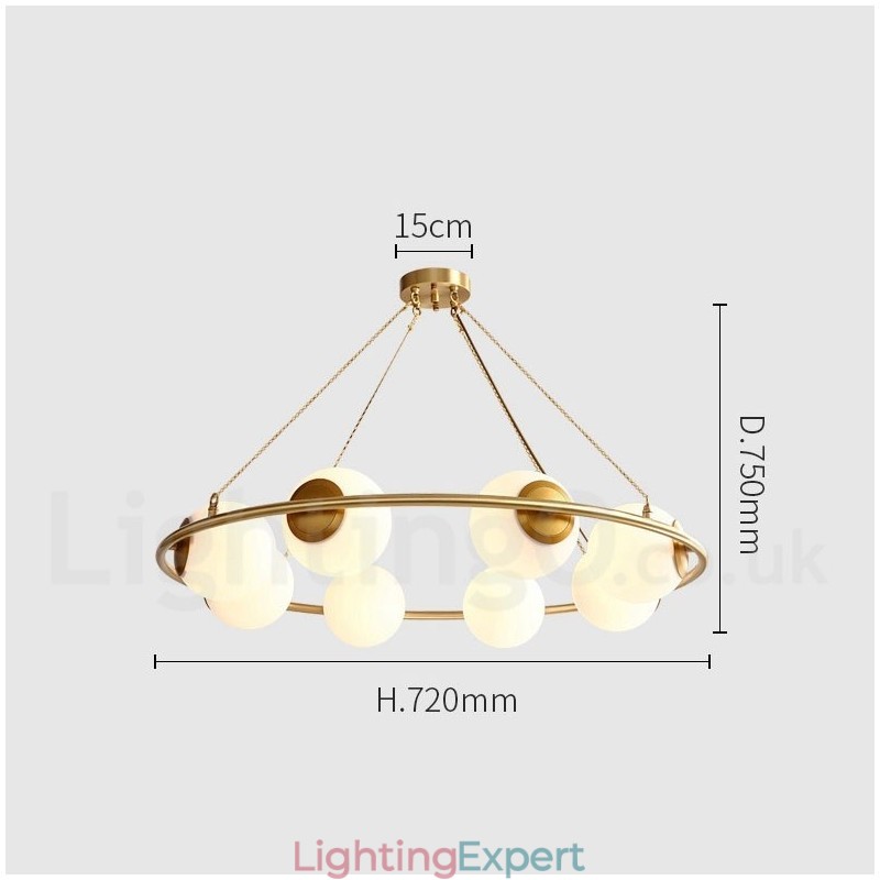 Pure Brass Bean Style Rustic Lodge Round Chandelier with White Shades