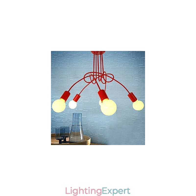 Modern Contemporary Painting Metal Chandelier