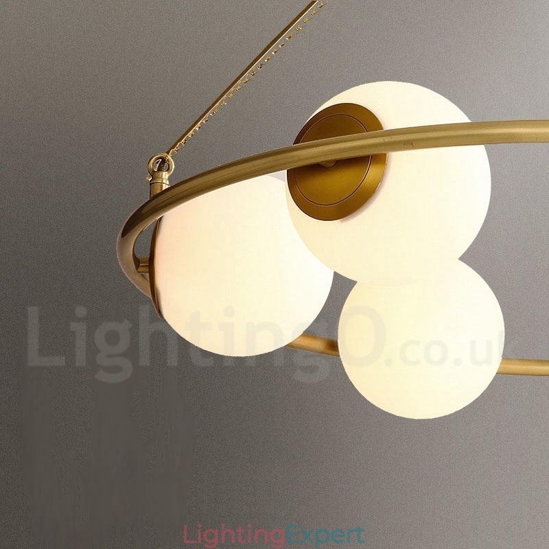 Pure Brass Bean Style Rustic Lodge Round Chandelier with White Shades