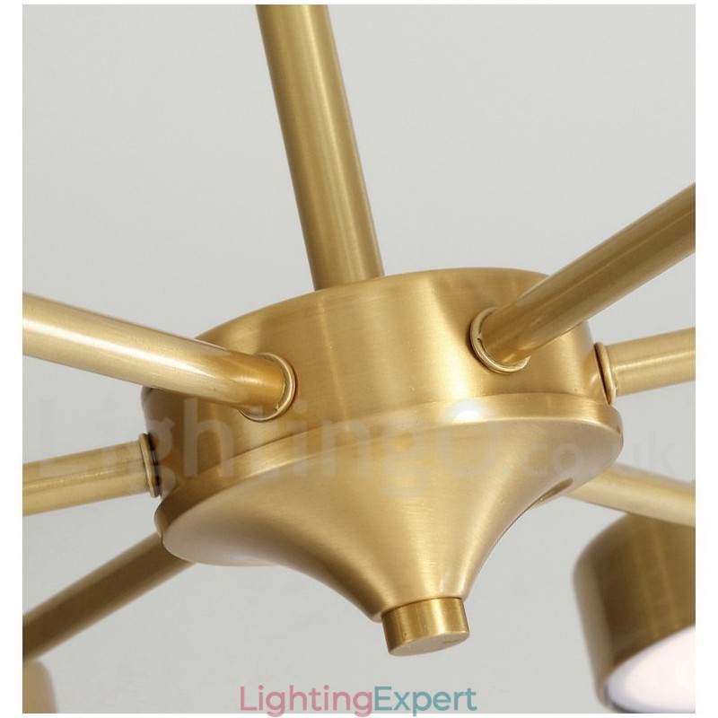 Pure Brass Rustic Lodge Rotatable Chandelier with Acrylic Shades
