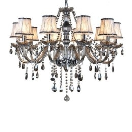 Grey Colour Candle Large K9 Crystal Chandelier with Shades