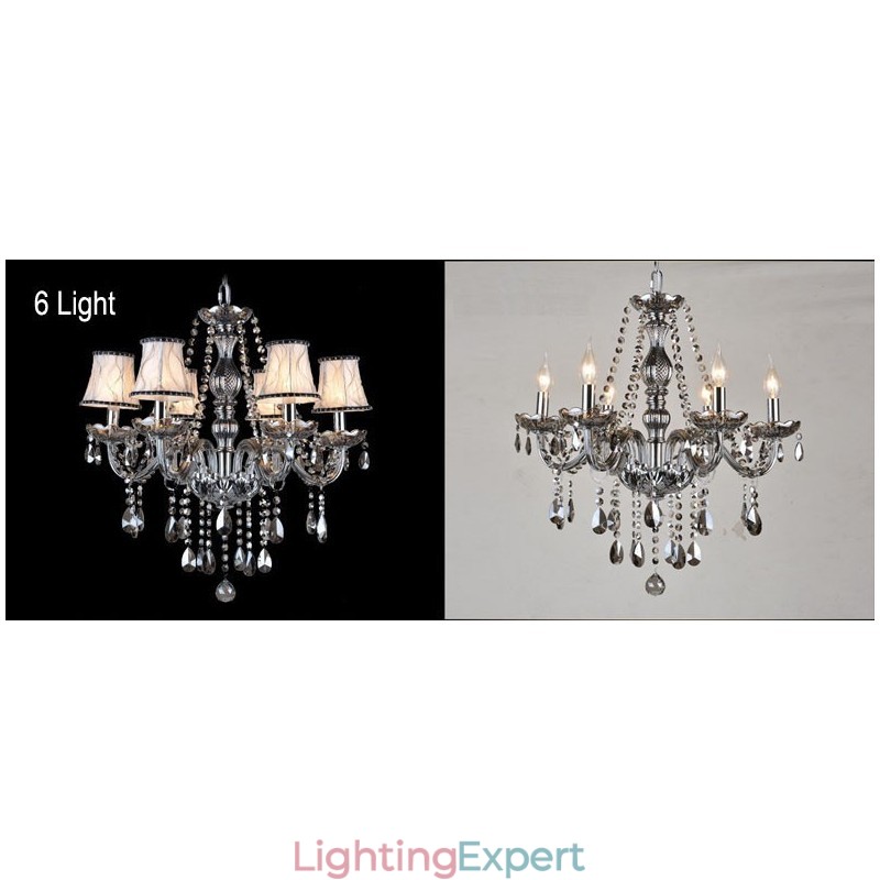 Grey Colour Candle Large K9 Crystal Chandelier with Shades