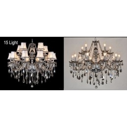 Grey Colour Candle Large K9 Crystal Chandelier with Shades